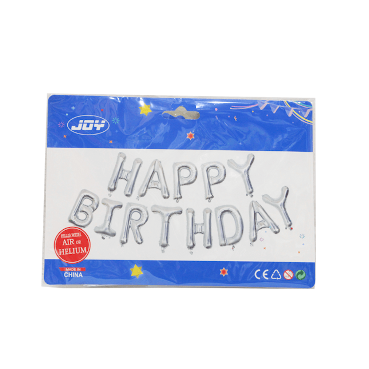 Ballons Gonflables Banderole - "Happy Birthday" - Argent