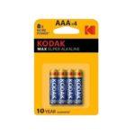 4x Piles Kodak Max - Alkaline AAA