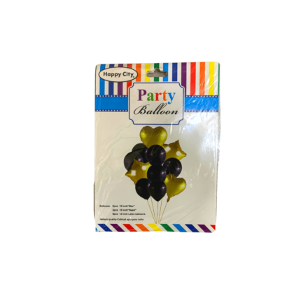 Ballon de Baudruche 13 pcs - Noir & Or