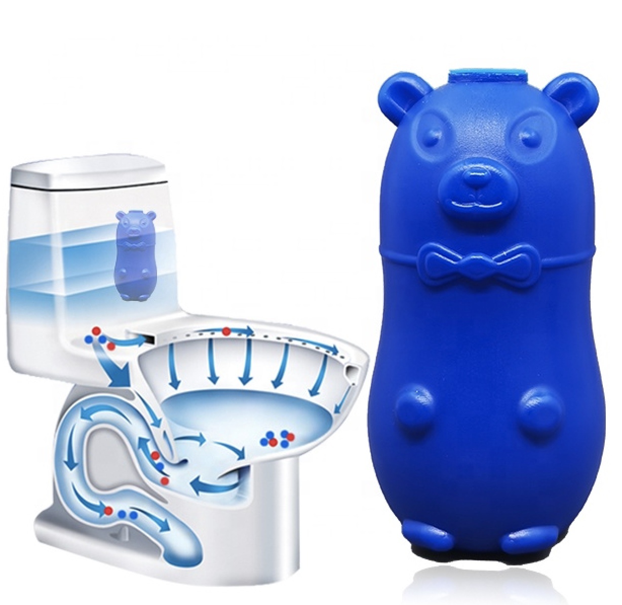 Ours Bleu Nettoyant/Désodorisant WC - Eau Bleue - Lavande