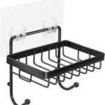 Porte Savon Mural Adhésif avec 2 Crochets