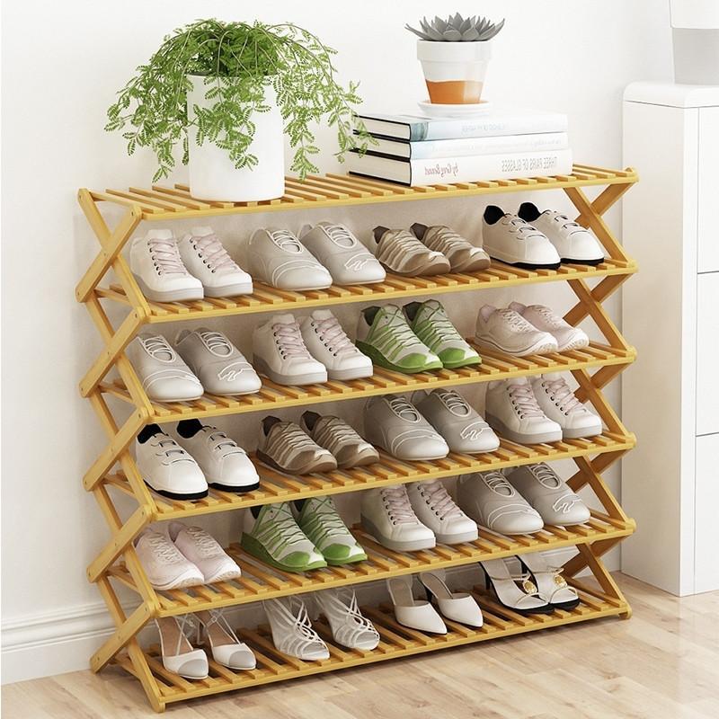Meuble / Etagere Chaussures 5 Niveaux en Bambou