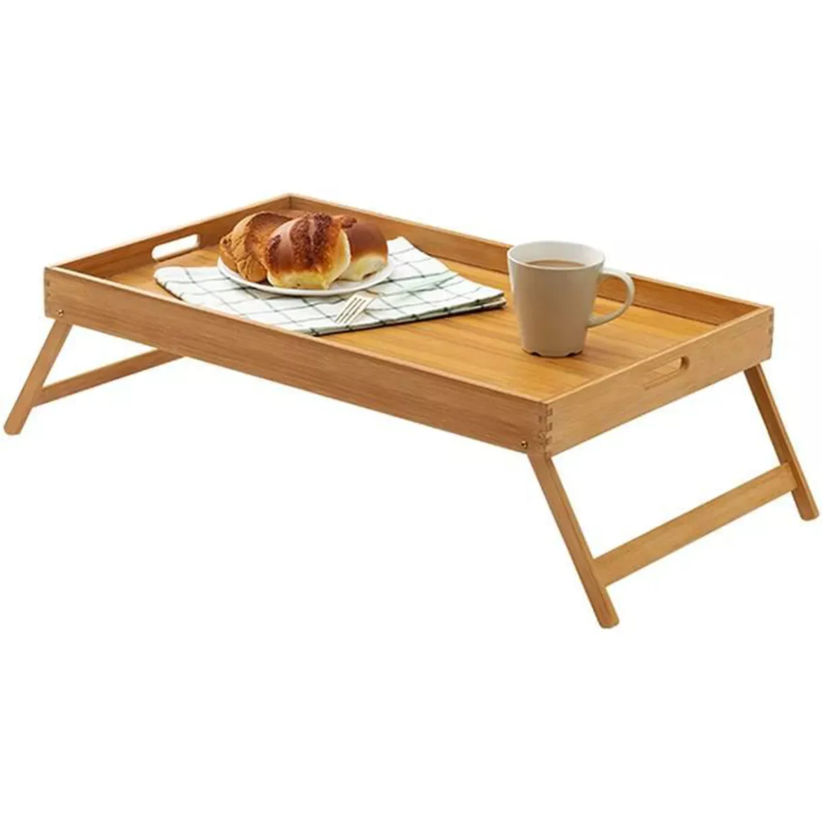 Plateau de Lit Pliable en Bambou