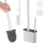 Brosse WC en Silicone 2 en 1 - Support Adhésif