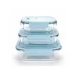 Lot de 3 Boîtes à Gouter en Verre - 410mL, 680mL et 1040mL