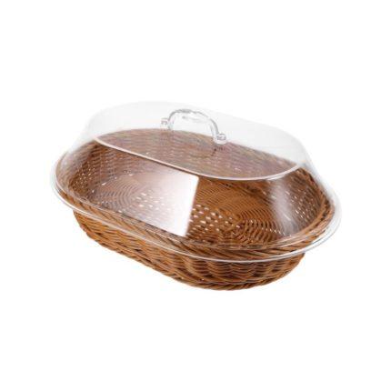 Corbeille Imitation Rotin - Couvercle en Plexi