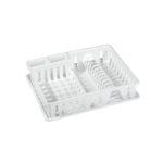 Egouttoir à Vaisselle en Plastique avec Plateau - Blanc