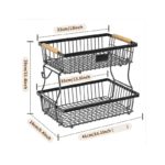 Corbeille à 2 Niveaux avec Poignée en Bois – Image 4