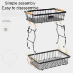 Corbeille à 2 Niveaux avec Poignée en Bois – Image 3