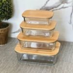 Boites de Conservation en Verre avec Couvercle en Bois - 4pcs – Image 2