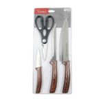 Ensemble de 3 Couteaux Manche en Bois + Ciseau – Image 2