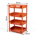Etagere de Rangement en Plastique 4 Niveaux (Couleur Aléatoire) – Image 2