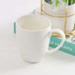 Mug Céramique V2 – Rayures – Blanc