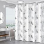Rideau de Douche 180x200 - Noir & Blanc Fleurs