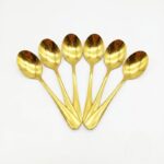 Cuillère à Dessert Dorée en Acier Inoxydable - 6pcs