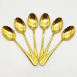 Cuillère de Table Dorée en Acier Inoxydable - 6pcs