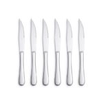 Lot de 6 Couteaux à Steak en Acier Inoxydable