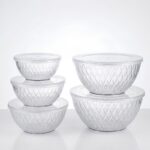 Ensemble de 5 Saladiers Gigognes en Plastique avec Couvercles