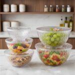 Ensemble de 5 Saladiers Gigognes en Plastique avec Couvercles – Image 3