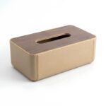 Boîte à Mouchoirs en Plastique avec Couvercle en Bois