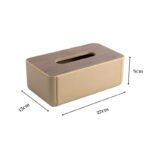 Boîte à Mouchoirs en Plastique avec Couvercle en Bois – Image 2
