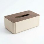 Boîte à Mouchoirs en Plastique avec Couvercle en Bois – Image 4