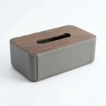 Boîte à Mouchoirs en Plastique avec Couvercle en Bois – Image 5