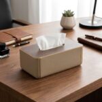 Boîte à Mouchoirs en Plastique avec Couvercle en Bois – Image 6